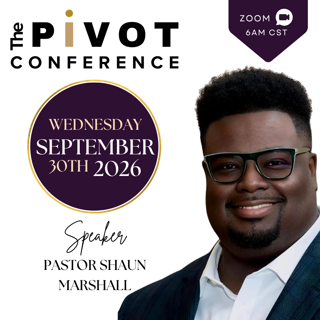 Week 5 flyer, September 30: Shaun Marshall, The Faith that Pivots, Pivot in Prayer